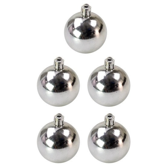 Set 5 palline argento ø 4 cm per albero di Natale Mondo Presepi