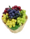 Wicker basket with assorted grapes ø 2,8x3 h cm