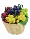 Wicker basket with assorted grapes ø 2,8x3 h cm