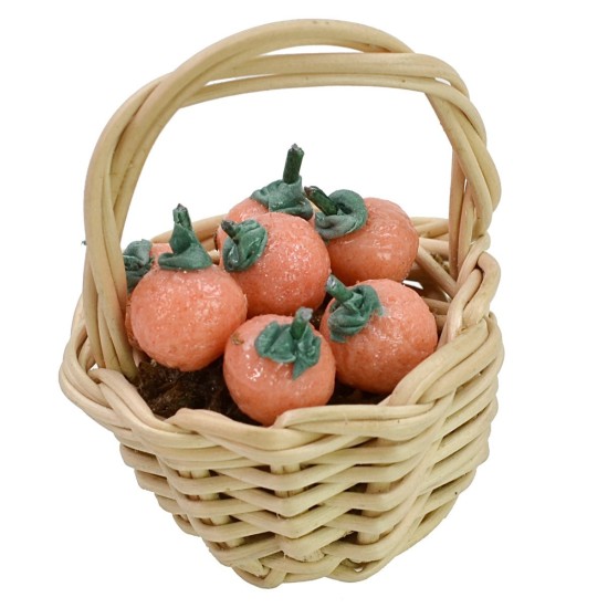 Wicker basket with oranges ø 2,5x3 h cm