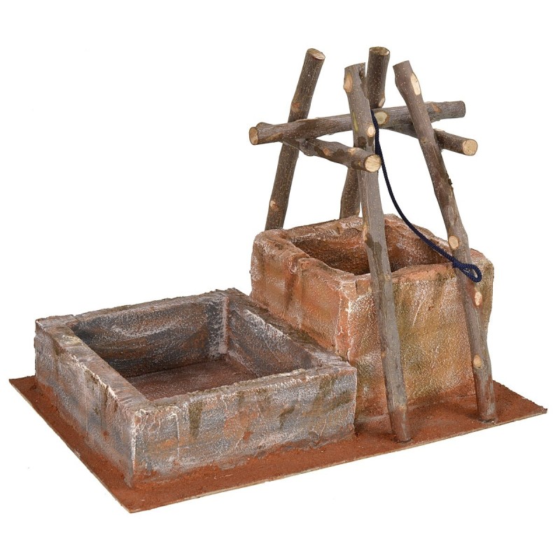 Pozzo per Presepe con abbeveratoio cm 38x26,5x30,5 h per statue