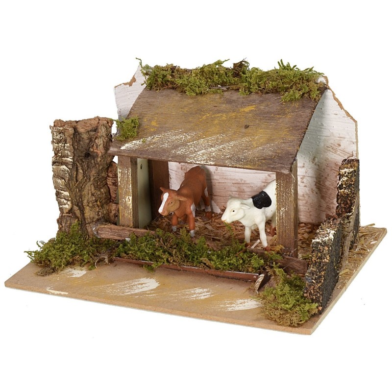 Recinto con vacas y sonido 20x14x10,5 h cm