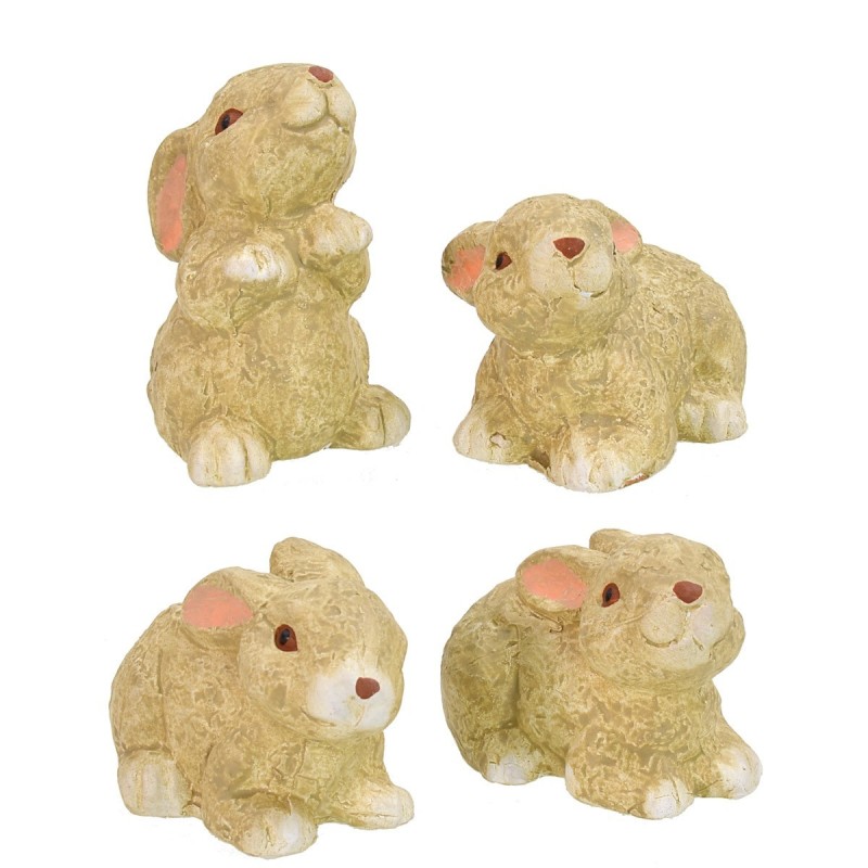 Set of 4 resin rabbits cm 6