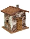 Resin house with fireplace cm 14x14x16 h for statues of 10 cm