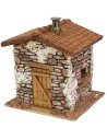 Resin house with fireplace cm 14x14x16 h for statues of 10 cm