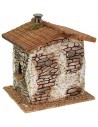 Resin house with fireplace cm 14x14x16 h for statues of 10 cm