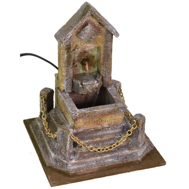 Fountain with stairs and gold chain cm 18x18x23,5 h for state