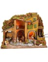 Illuminated nativity scene complete with Landi statues with