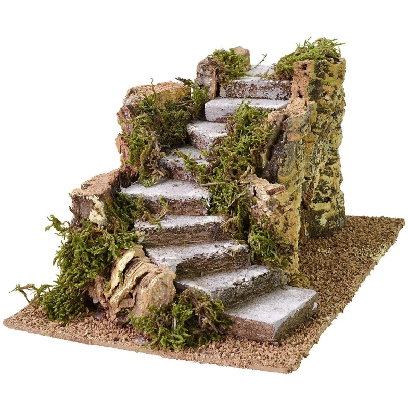 Escalera curva para pesebre de 16x23x12 cm h Mondo Presepi