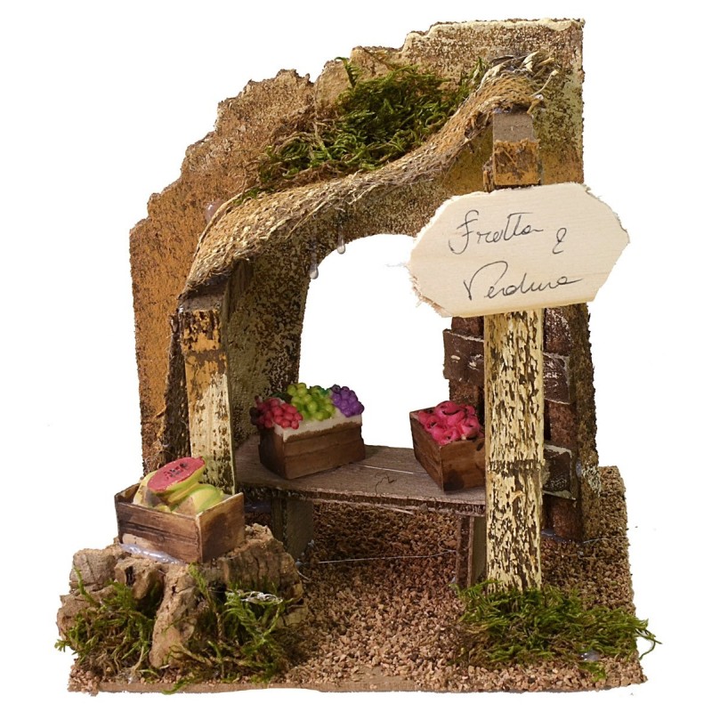 Bottega del fruttivendolo cm 15,5x15,5x15,5 h per presepe Mondo