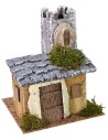 House for nativity scene with turret 18x17x21 cm h