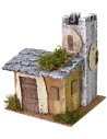 House for nativity scene with turret 18x17x21 cm h