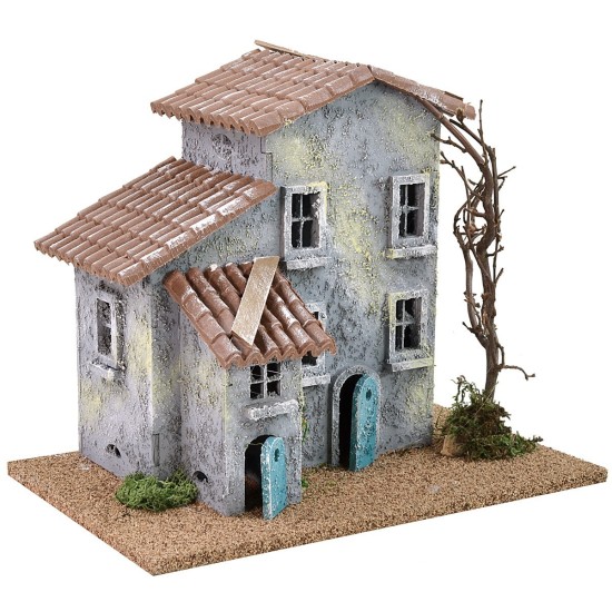 Casa per presepe con albero cm 24,5x16x21 h Mondo Presepi