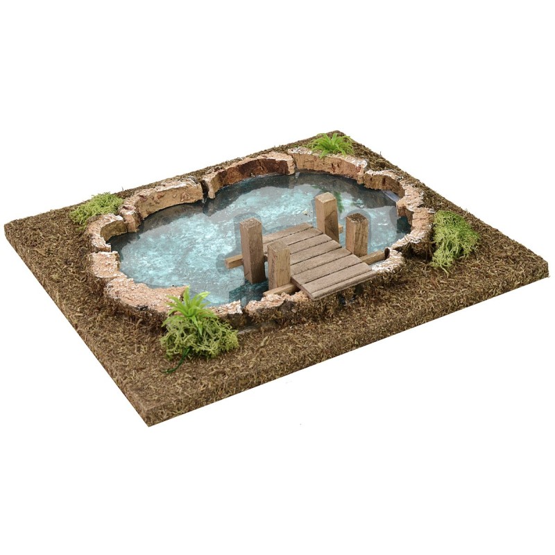 Lake with depth effect for nativity scene cm 25x23x5 h
