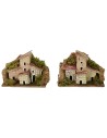 Set 4 gruppi di casette per presepe cm 10x6x8 h. Mondo Presepi