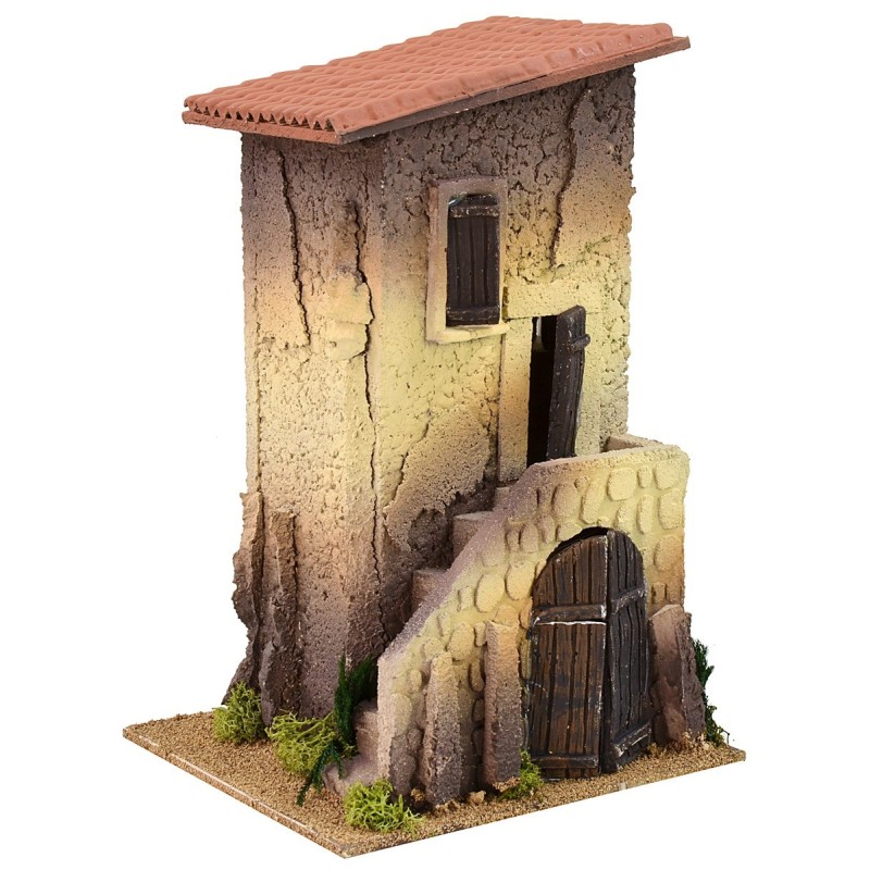 Casa de tres pisos con escalera de 20x18x30 cm h