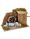 Working water mill with sheep cm 22x12,7x16 h