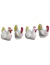 Set of 7 hens in pvc 2,5-4 cm