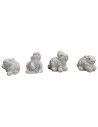 Set of 4 white resin rabbits 2-2.5 cm