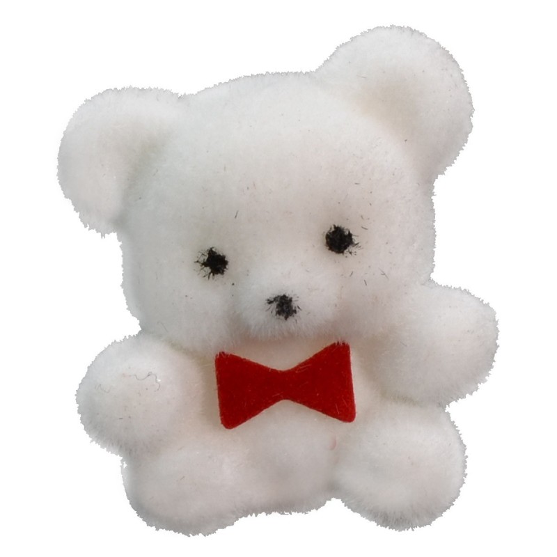 Peluche blanco con lazo rojo 3 cm Mondo Presepi