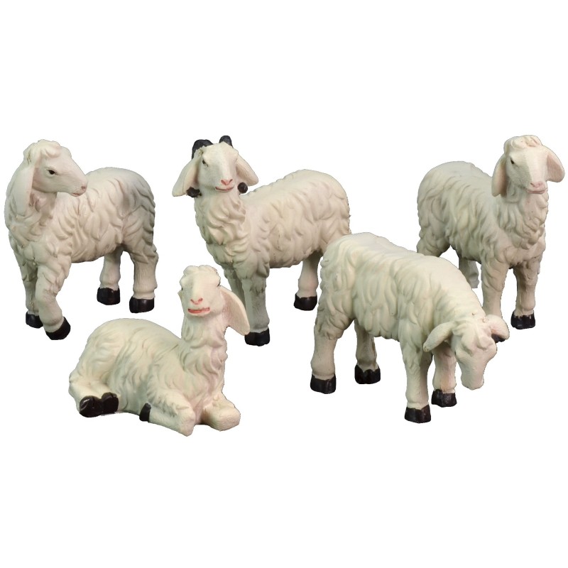 Set of 5 resin sheep for statues of 11-13 cm