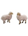 Set of 2 resin sheep with wool for 10-12 cm statues