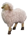 Set of 2 resin sheep with wool for 10-12 cm statues