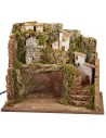 Presepe illuminato con mulino a vento cm 45x30x37,5 h Mondo