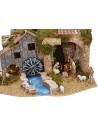 Illuminated nativity scene complete with Landi statues with