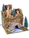 Landscape for nativity scene with mains lighting cm 25x25x27 h