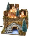 Paesaggio per presepe con illuminazione a corrente cm 25x25x27