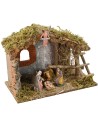 Stable with barn complete with Nativity series 10 cm Landi cm