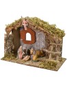 Stable with barn complete with Nativity series 10 cm Landi cm