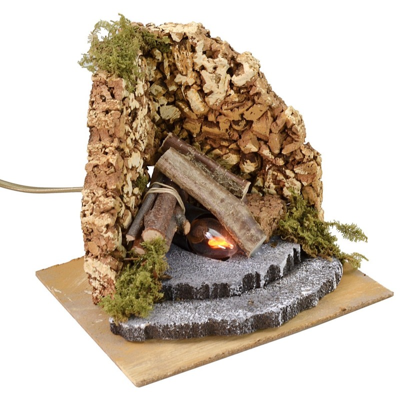 Fire for functioning nativity scene cm 16x14,5x14 h