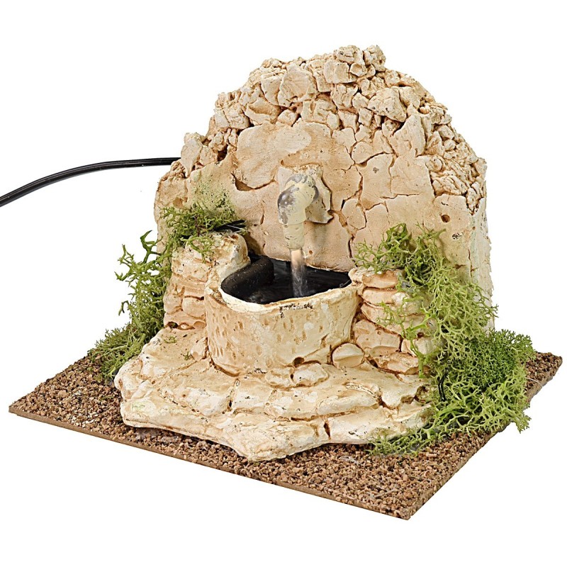 Stone fountain for nativity scene 16x12x12.5 cm h