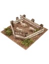 Sheep fold with wooden fence cm 15,5x15,5x4 h