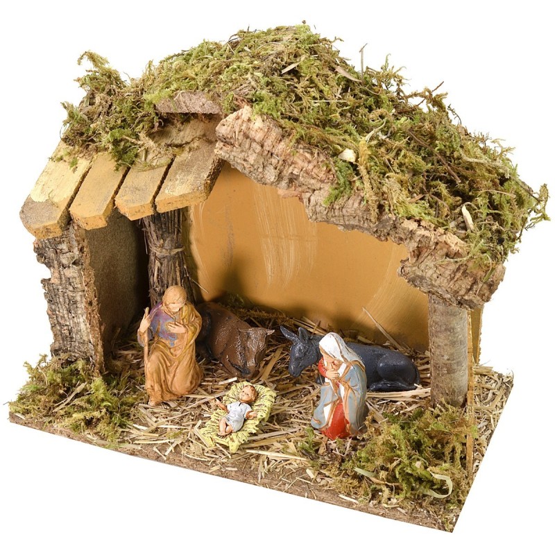 Hut with window cm 23.5x12x19 h with Nativity series