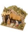 Hut with window cm 23.5x12x19 h with Nativity series