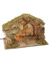 Hut with barn 39.5x22.7x25 cm h with working light a