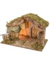 Hut with barn 39.5x22.7x25 cm h with working light a