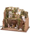 Illuminated nativity scene with windmill cm 45x30x37.5 h