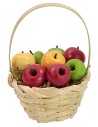 Wicker basket with assorted apples ø 3.6x5.5 h cm