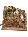 Presepe illuminato con cascata cm 45x30x37,5 h Mondo Presepi