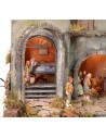 Illuminated Neapolitan nativity scene complete with Landi