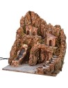 Illuminated nativity scene with waterfall 40.5X36X46 cm h