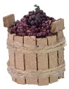 Wooden tub with black grapes cm ø 3,5x4 h