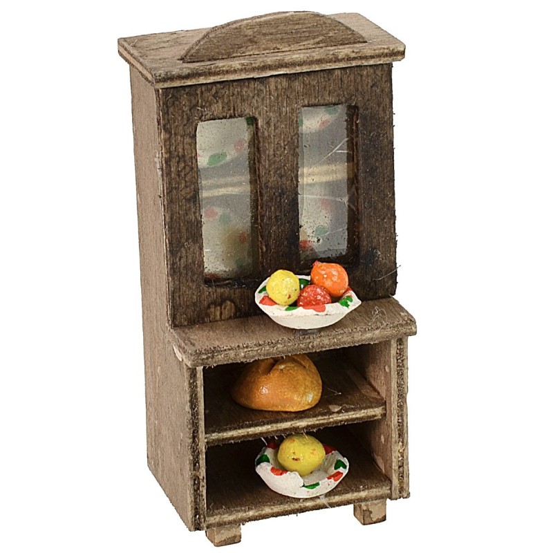 Wooden sideboard with food cm 4x4x8 h