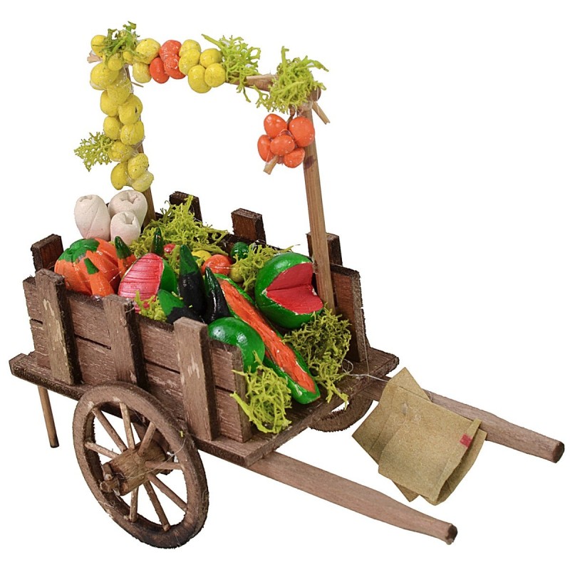 Carrito con frutas y verduras cm 9,2x3,8x4,4 h