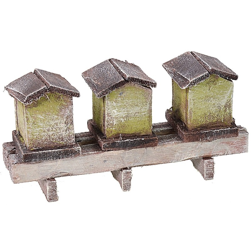 Set of 3 hives for nativity scene cm 10,5x3x5 h