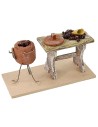 Banco con castagne cm 13x6x7,5 h per statue 12 cm Mondo Presepi